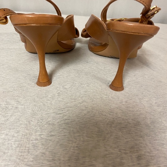 Vince Camuto Leather Heel Sandals with Gold Accents - Size 8 - Picture 4 of 11